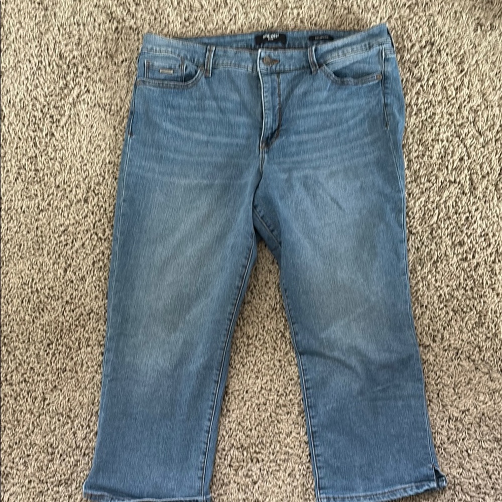 Nine West Blue Ankle Cropped Jeans Straight Leg